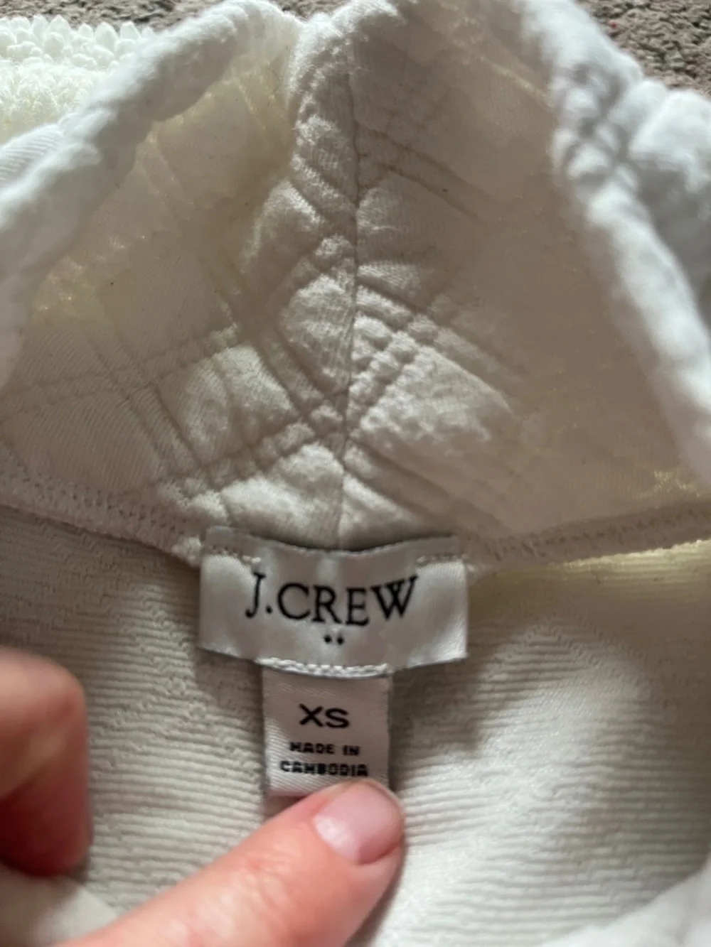 J. Crew Quilted White Turtleneck Sweatshirt XS